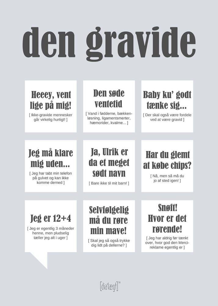 Dialægtplakat A5 Kort Den gravide Citat Dialægt staxenshop dk