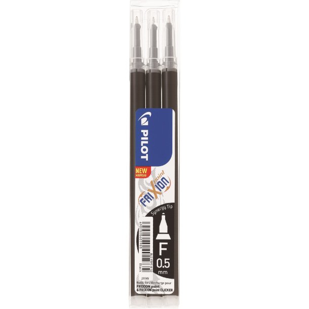 Pilot Frixion Clicker Refill 0,5 Sort 3 stk.