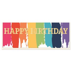 Artebene DIN Dobbeltkort - Happy Birthday Colours