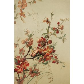 Skna Ting Enkeltkort - Vintage Spring - Red Cherry Flowers