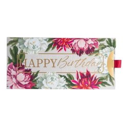 Artebene Gavekuvert - Happy Birthday Flowers Pink