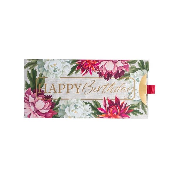 Artebene Gavekuvert - Happy Birthday Flowers Pink