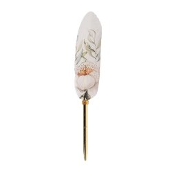 Artebene Feather Pen Blomster/Hvid