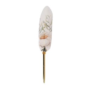 Artebene Feather Pen Blomster/Hvid