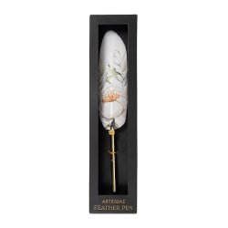 Artebene Feather Pen Blomster/Hvid