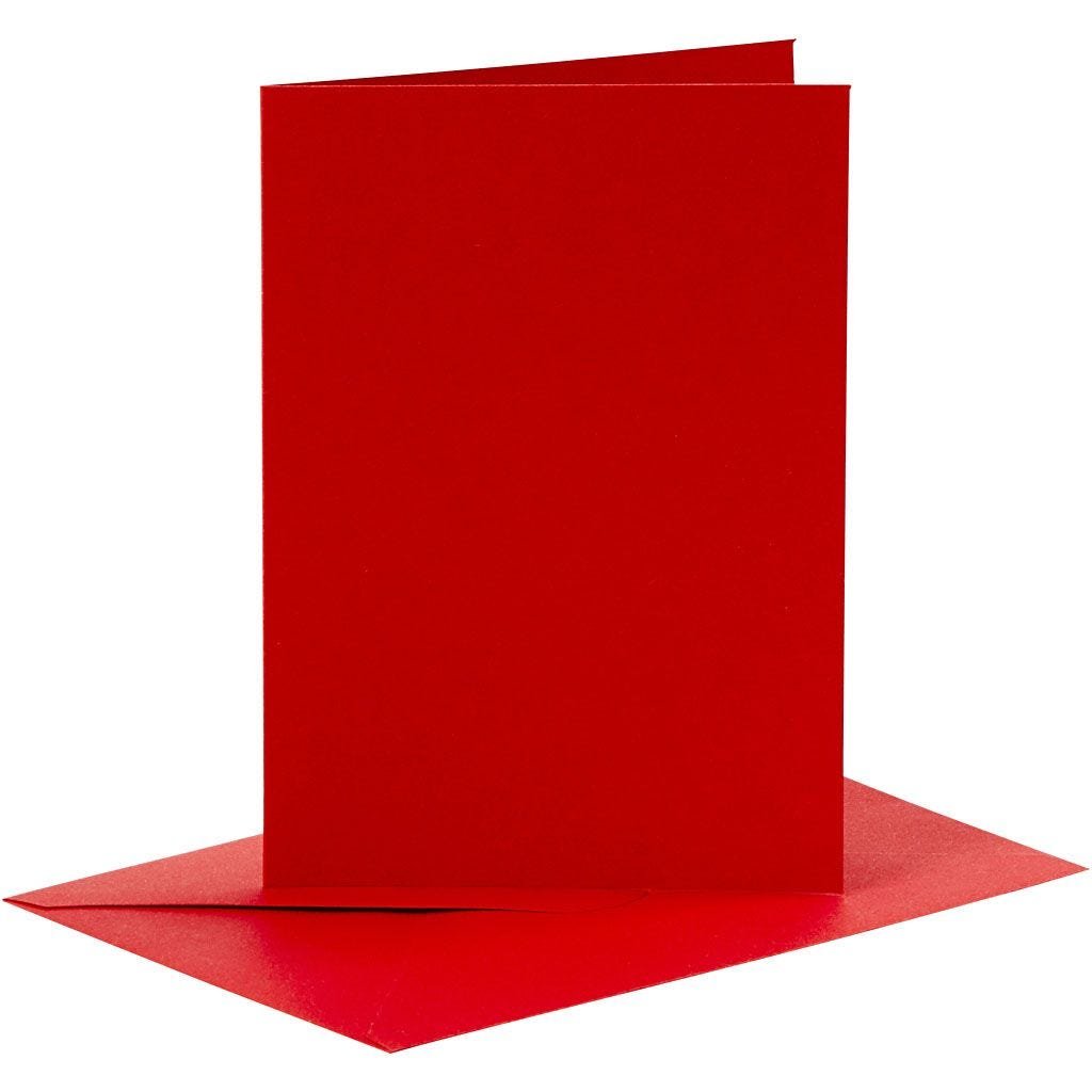 Kort Kuverter Rød Gaven -