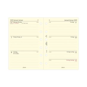 Filofax Refill Ugekalender Horisontal Pocket 'BEMRK 2025'
