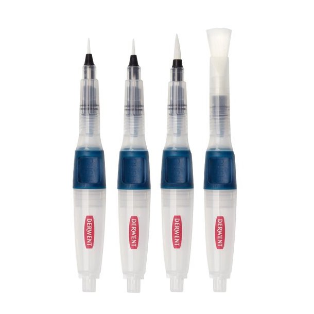Derwent Waterbrush Assorteret Sæt 4 stk.