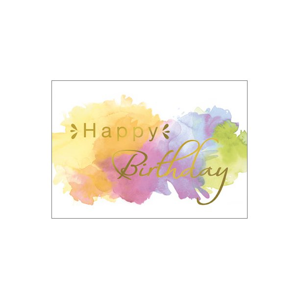 Hartung Postkort- Happy Birthday Colours