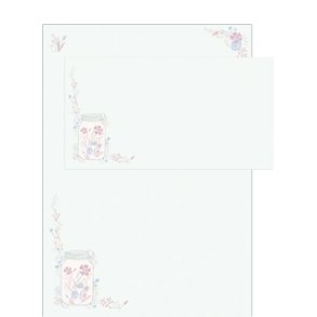 Brevpapir St - Glas med blomster