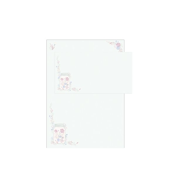 Brevpapir St - Glas med blomster