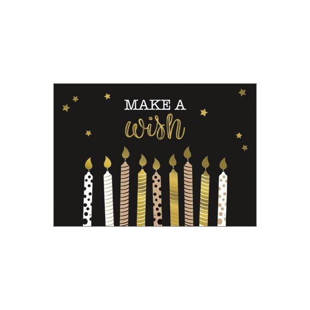Hartung Dobbeltkort Guld - Make a wish - Candles