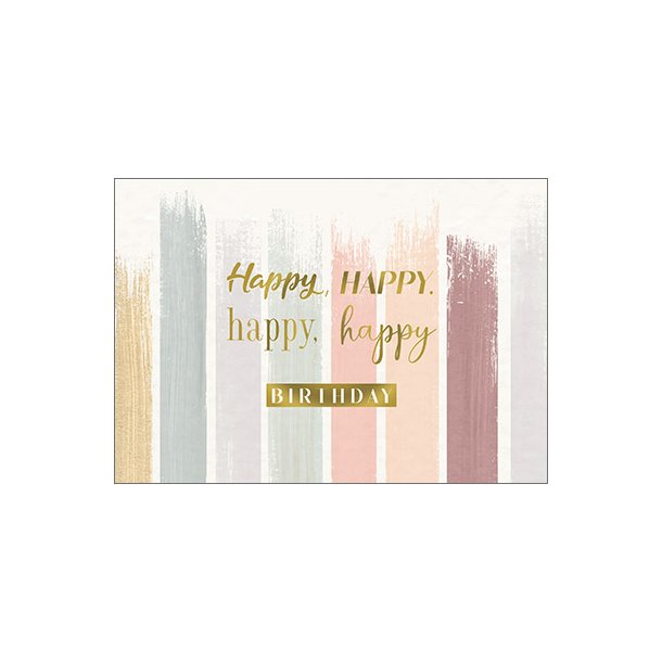 Hartung Postkort- Happy Happy Happy Happy Birthday