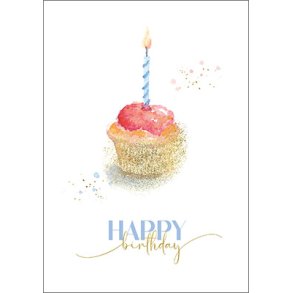 Hartung Postkort - Happy Birthday Cupcake