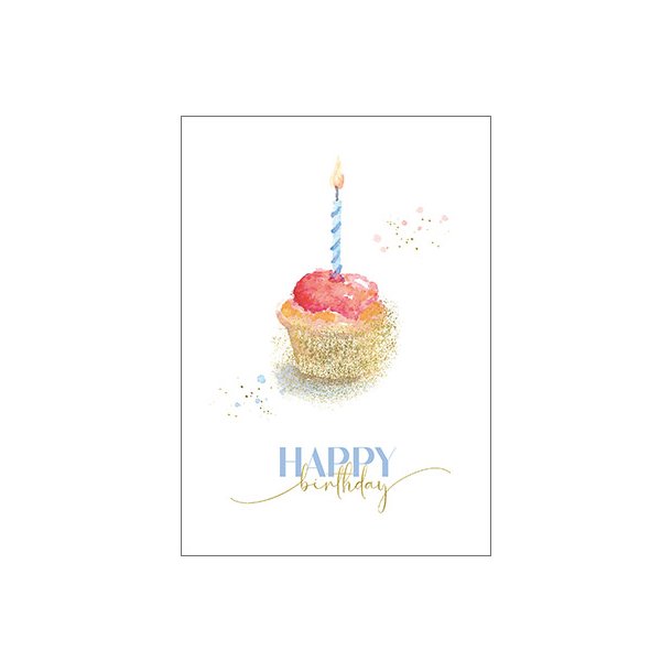 Hartung Postkort- Happy Birthday Cupcake