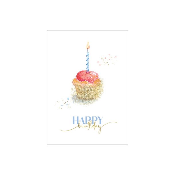 Hartung Postkort - Happy Birthday Cupcake
