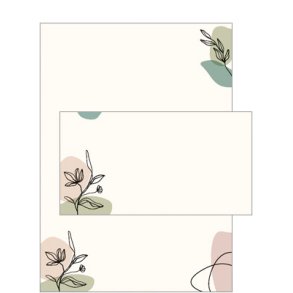 Brevpapir St - Grafisk Blomst