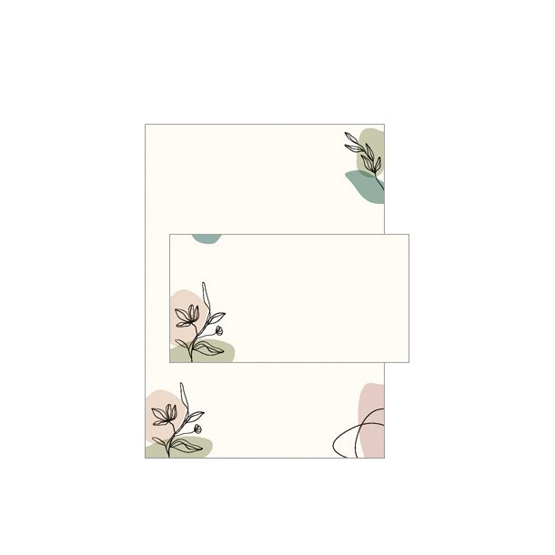 Brevpapir St - Grafisk Blomst