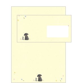 Brevpapir St - Siddende Hund & Kat