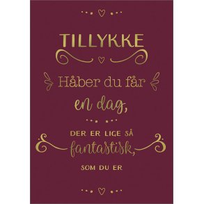 Hartung Postkort - Tillykke Hber at du fr en dag