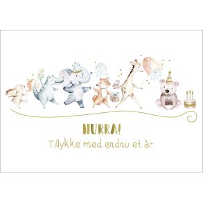 Hartung Postkort - Hurra! Tillykke med endnu et r