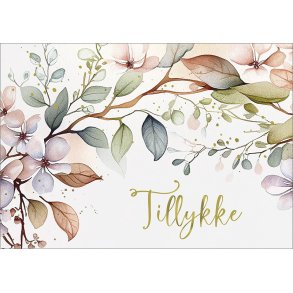 Hartung Postkort - Tillykke Blomstergren
