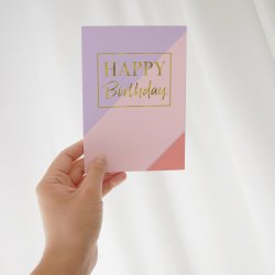 Hartung Postkort - Happy Birthday Pale Rose