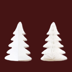 Pakkepynt Pop-Up Juletr Hvid