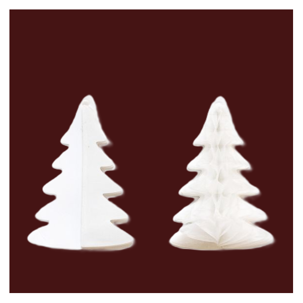 Pakkepynt Pop-Up Juletr Hvid