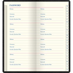 Letts Origins Slim Password Book Black
