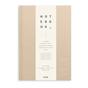 Tekstilindbundet Notesbog A4 Beige