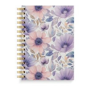 Spiralnotesbog A5 Notebook Lilac Flowers