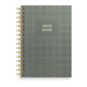 Spiralnotesbog A5 Notebook Green Pattern