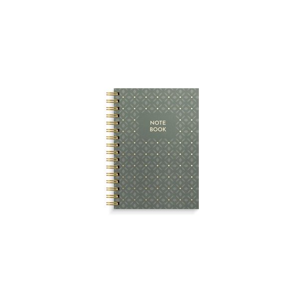 Spiralnotesbog A5 Notebook Green Pattern