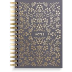 Spiralnotesbog A5 Notebook Black Flower