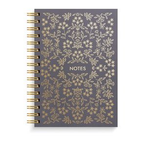 Spiralnotesbog A5 Notebook Black Flower