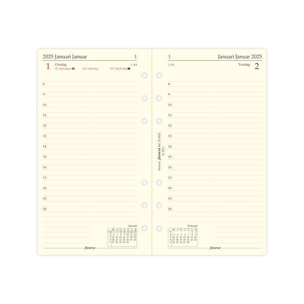 Filofax Refill Dagskalender Personal 2025