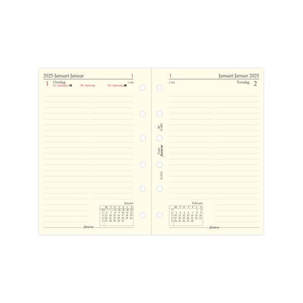 Filofax Refill Dagskalender Pocket 2025