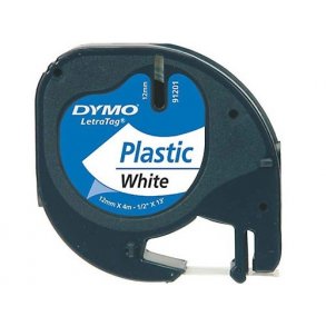 Dymo Letratag Tape Plastik Hvid