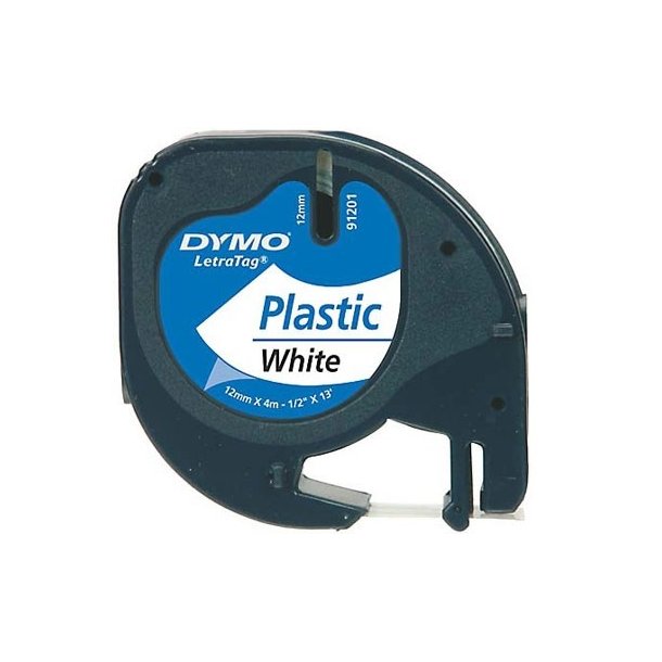 Dymo Letratag Tape Plastik Hvid