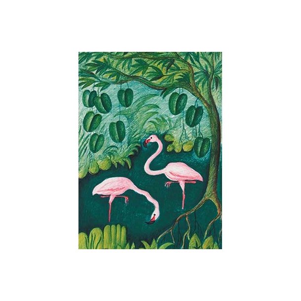 Plakat - To flamingoer - Gaven - staxenshop.dk