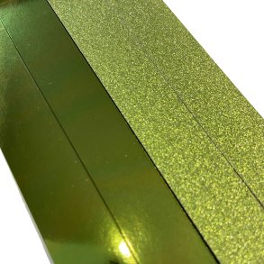 Stjernestrimler Glitter Olivengrn 15mm.