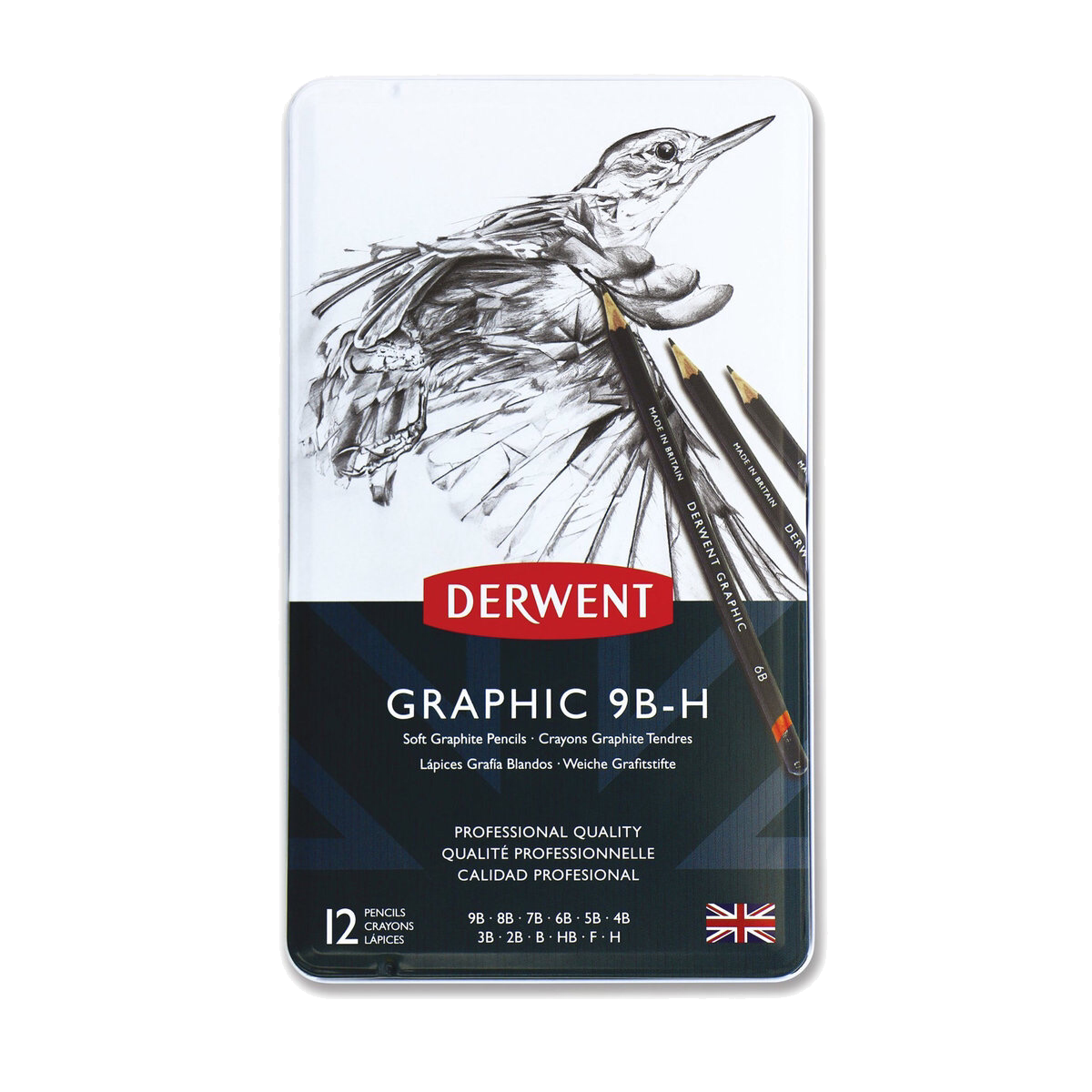 Derwent Graphic Tegneblyanter 12 stk. 9B-H - Tegning - staxenshop.dk