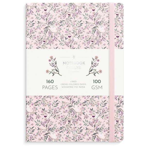 Notebook Deluxe - Soft pink flowers