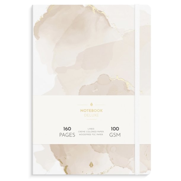 Notebook Deluxe - Beige Marble Gold