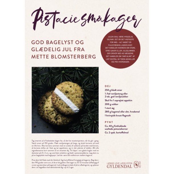 GRATIS Pistaciesmkageopskrift af Mette Blomsterberg