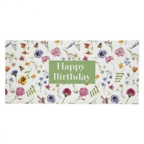 Artebene Gavekuvert - Happy Birthday Flowers White