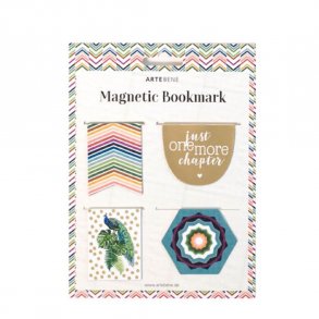 Artebene Bogmærke 4 stk. Magnetiske - Guld & Farver