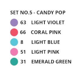 Uni Emott Fineliners 5 stk. NO.5 - Candy Pop