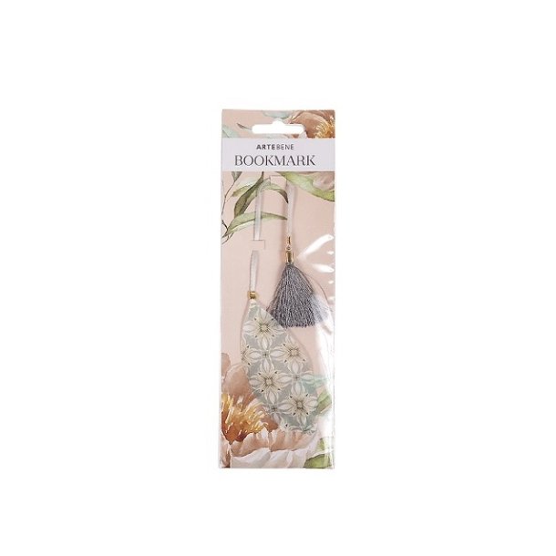 Artebene Bogmrke Fjer - Blomster Lyserd
